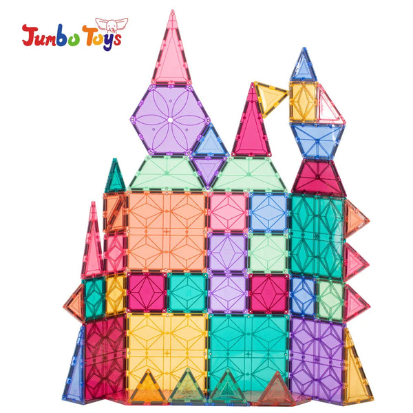 Color Magnetic Tiles Building Blocks Set Kids Educational Construction Toy for Preschool