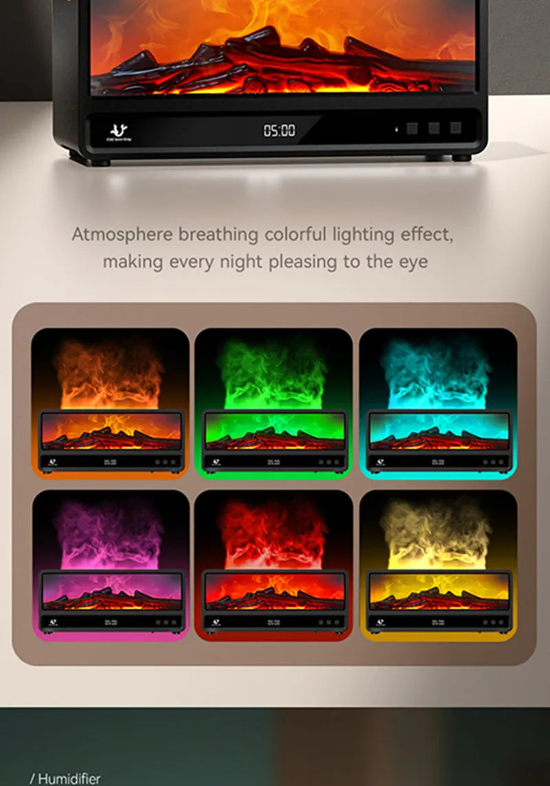 Flame Aroma Diffuser 250ML Water Tank 7 Color Mood Lights 1 Second Instant Mist Remote