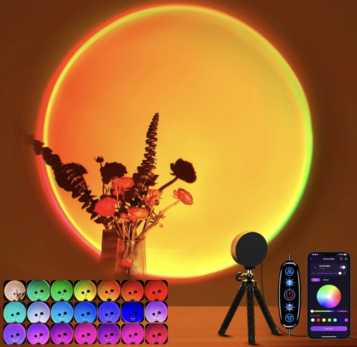 Sunset Lamp Projector Multicolor Changing LED Projection Lamps