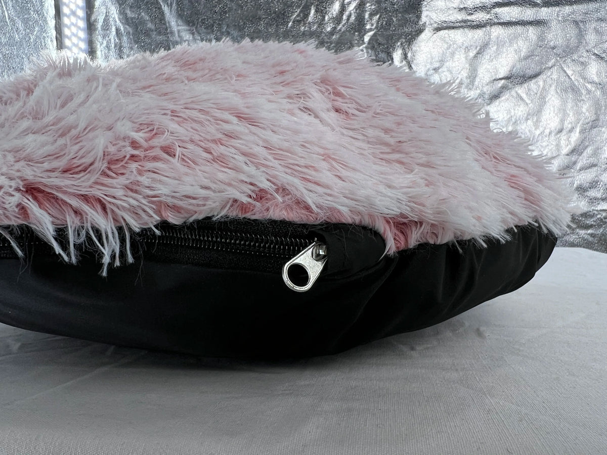 Round Donut Pet Bed for Dogs and Cats, Cozy Raised-Rim Bed in 3 Colors