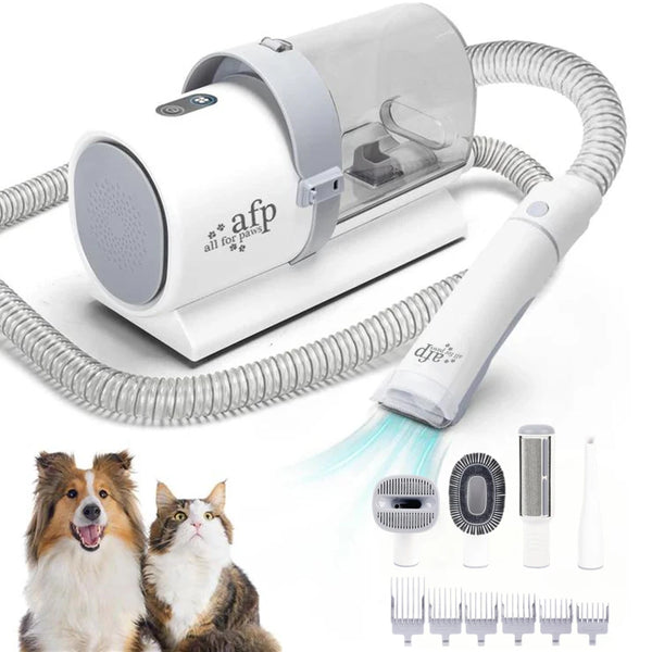 Updated Pet Grooming Kit With Electric Hair Clippers Brushes Dog Cat Vacuum Grooming Kits