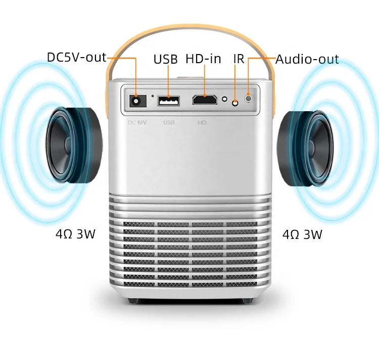C720 Mini LED Portable 4K Digital LCD Projector with Built-in Battery (2-3 Hours)