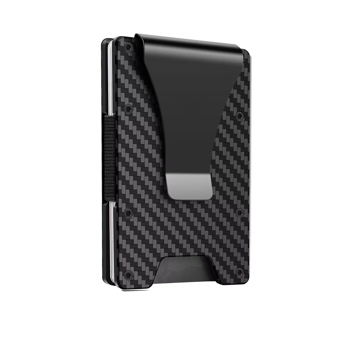 Minimalist Carbon Fiber Card Holder RFID Blocking Slim Unisex Wallet with Money Clip 3