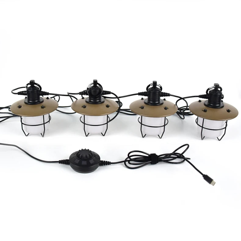 Waterproof Outdoor Rechargeable Decorative String Lights for Camping Holidays