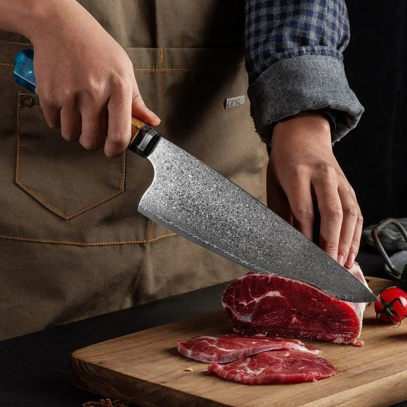 Professional Damascuse Knife Set Hand-Forged Kitchen Knife Set 67-Layer Laser-Cut