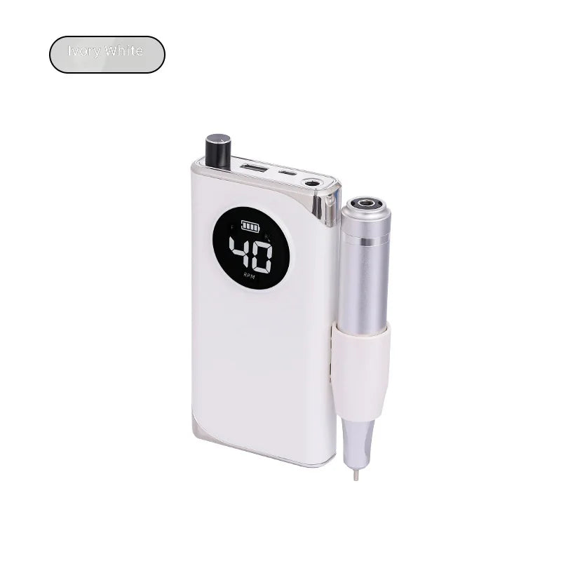 40000RPM Electric Nail Drill Machine 2600mAh Type-C 12H Runtime LCD Display F/R Aluminum