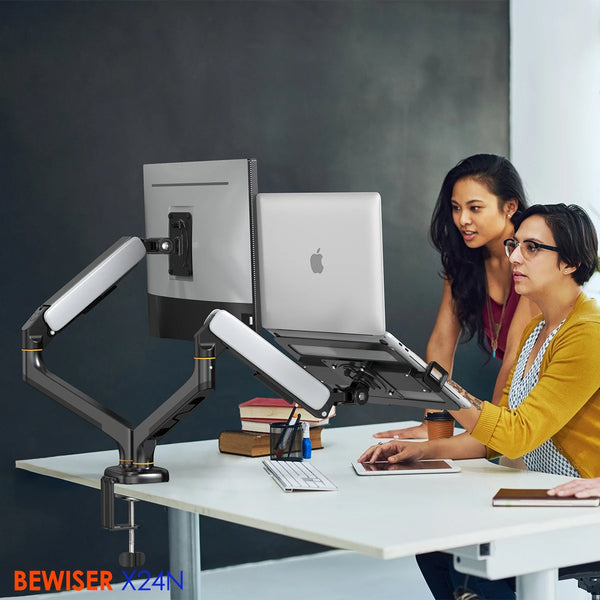Adjustable Freely Dual Laptop and Monitor Holder Arm Laptop LCD Stand Flexible Laptop