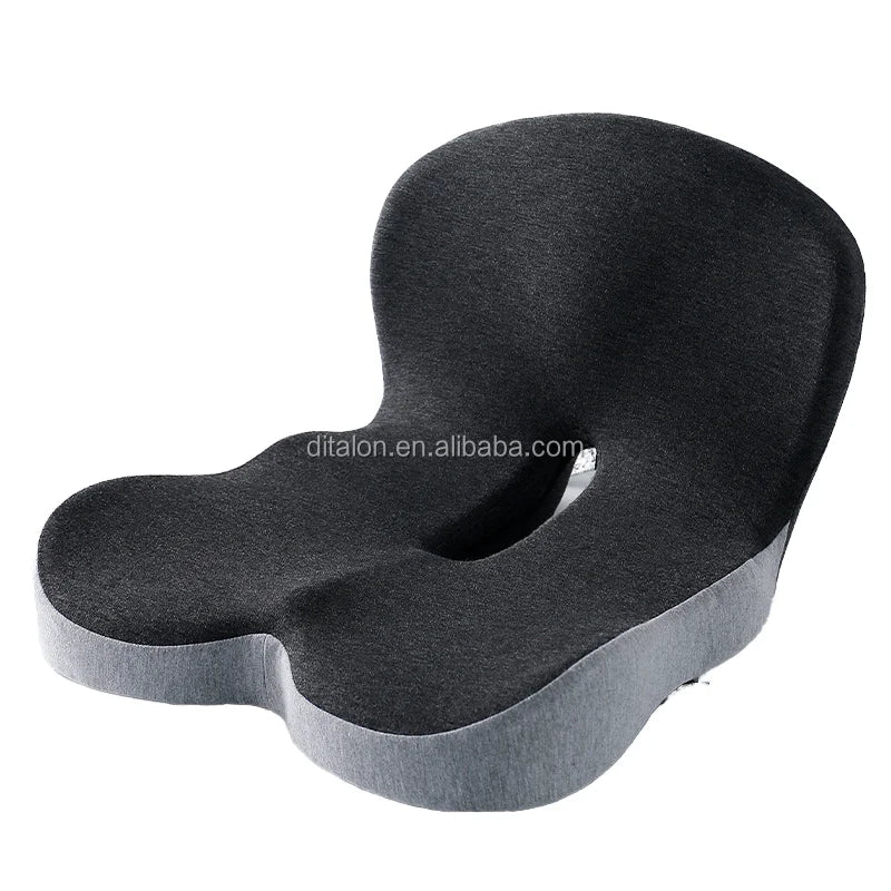 Memory Foam Lumbar Pillow and Coccyx Seat Cushion, Anti-Static, Gray