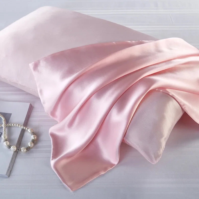 100% Mulberry Silk Woven Luxury Modern Rectangle Pillow Case Soft Silk Satin Fabric