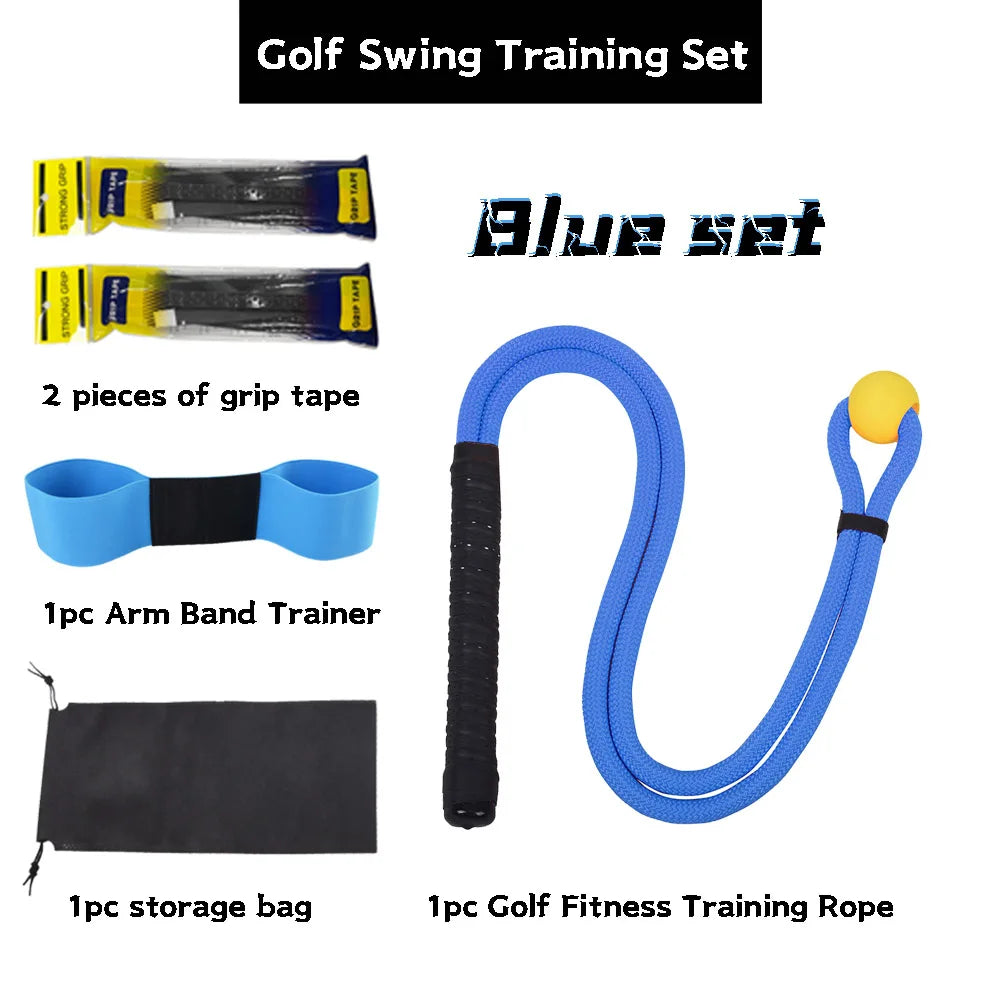 Golf Swing Rope Training Aid Fitness Equipment Trainer With Eva Ball for Practice Posture
