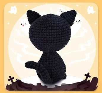 Crochet Kit for Beginners Halloween Magical Cats DIY Crochet Starter Kit for Adults Yarn