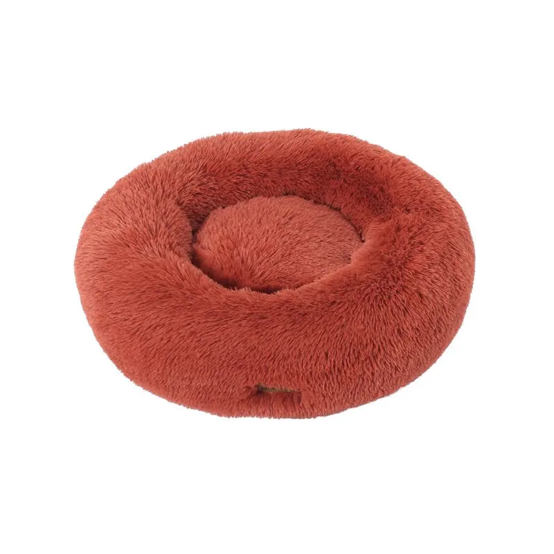 Washable Fluffy Donut Cat and Dog Bed, Warm Round Pet Bed in 6 Colors