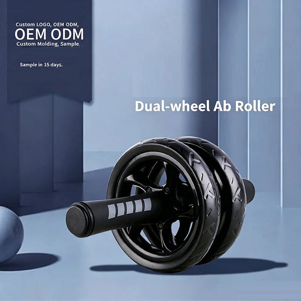Premium Rubber Ab Wheel Dual-Wheel Design Home Gym Core Strength Training Belly Fat