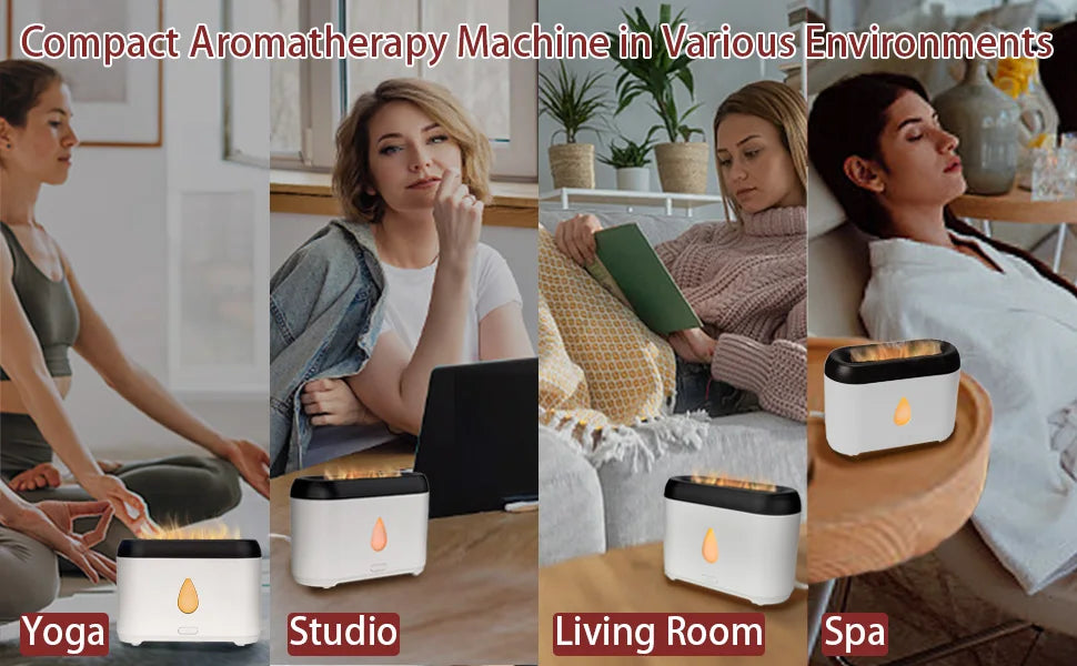 Aromatherapy Essential Oil Diffuser Flame Aroma Diffuser Humidifier Mist Scent Air