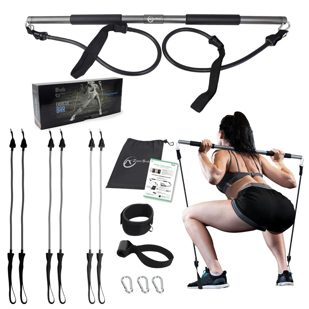 Zhensheng Custom Portable Home Gym Door Pilates Bar Kit with Resistance Band