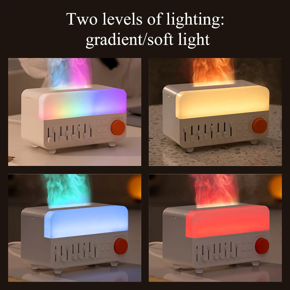 150ML Colorful Flame Multi-Sound White-Noise Flame Aroma Diffuser Ultrasonic Humidifier
