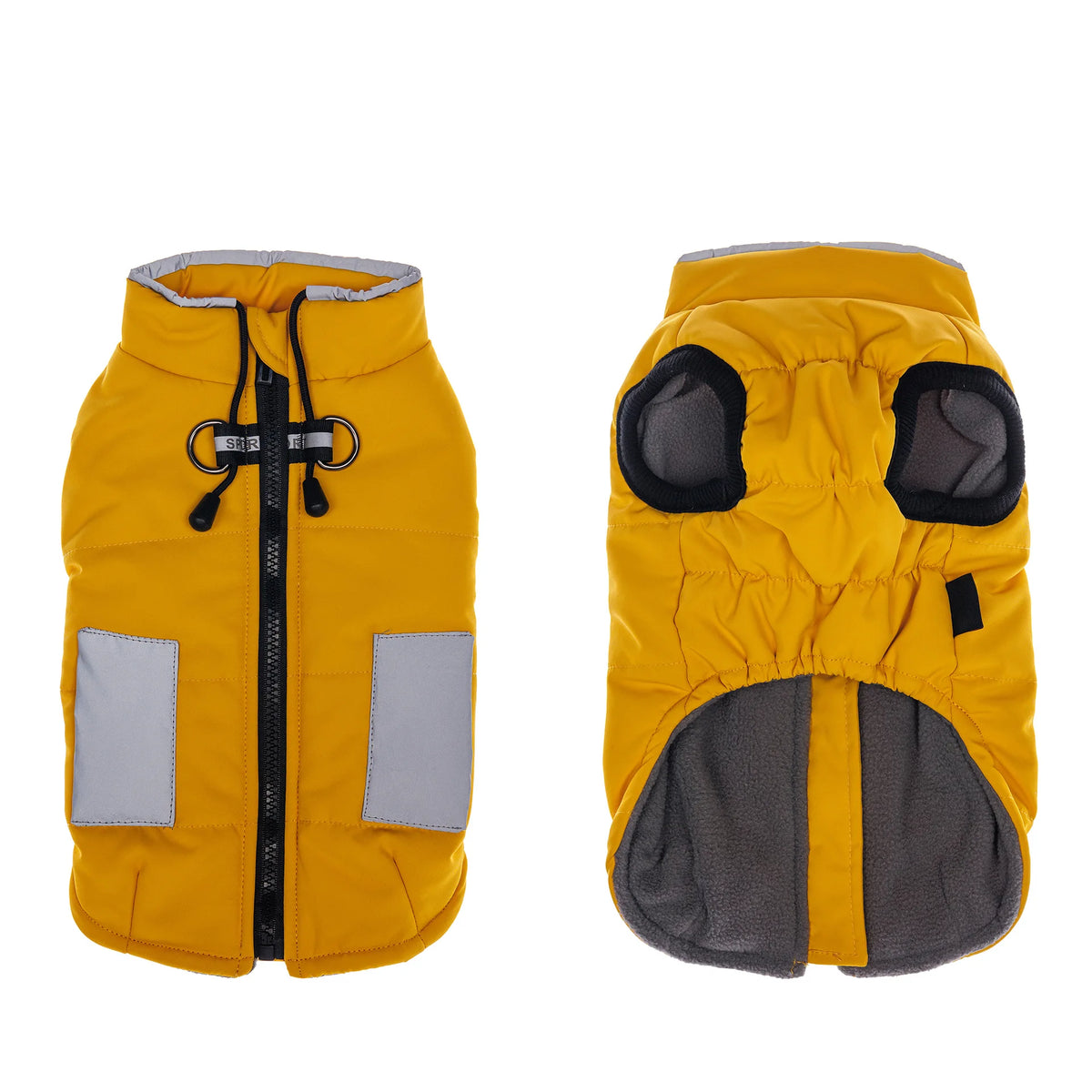 Water Resistant Pet Puffer Vest Reflective Pocket Design Dog Warm Jacket With Leash Ring