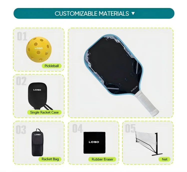 High Elastic Wear Resistant Carbon Fiber Pickleball Paddle Full Sports Kit