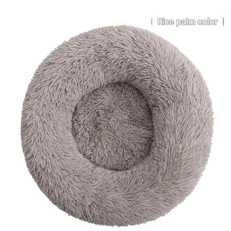 Luxury Fluffy Cushion Plush Soft Donut Dog Bed Accessories Washable Calming Sofa Camas