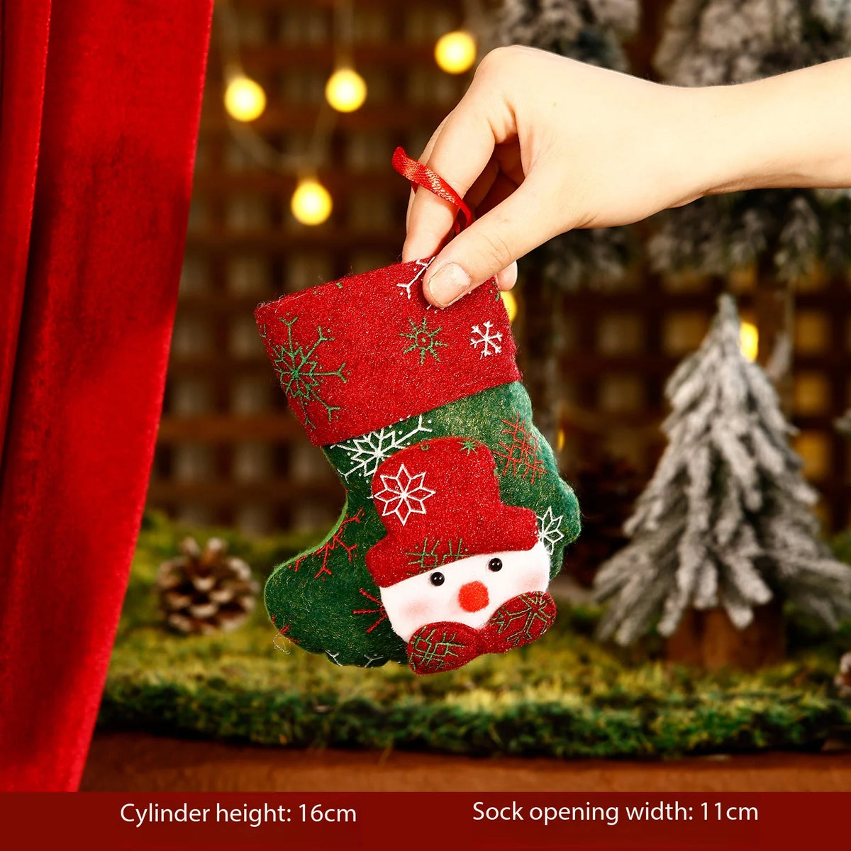 Christmas Stocking Embroidered Merry Christmas, 3D Character Decoration Holiday Stocking,