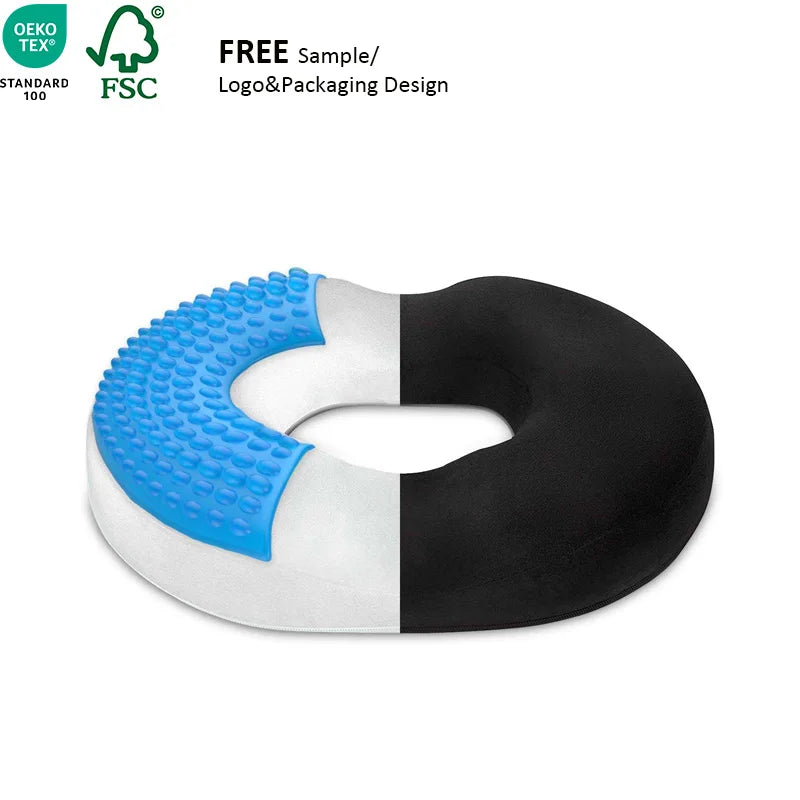 Memory Foam Gel Velvet Coccyx Office Chair Seat Cushion Non-Slip Cooling Eco-Friendly