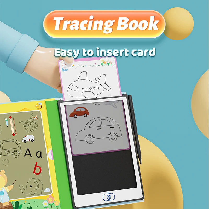 Custom Early Learning Tools Erasable Doodle Tracing Book Toy LCD Writing Tablet 8.5"