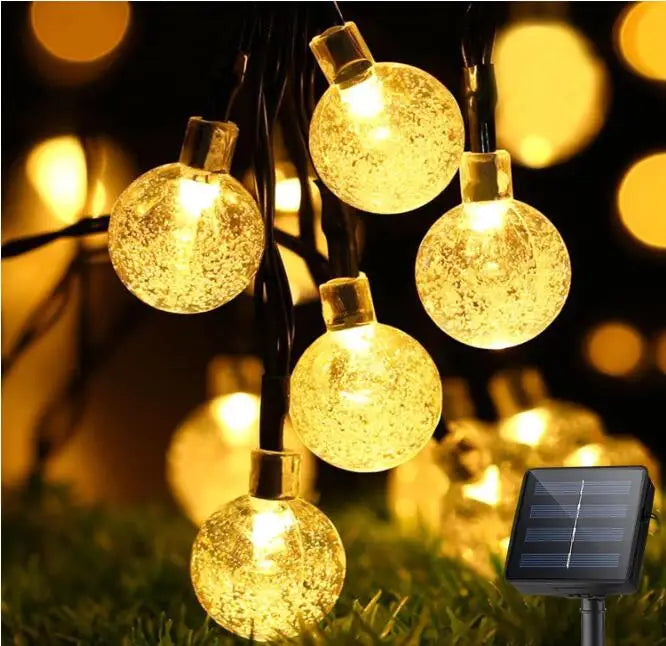 Waterproof Outdoor Garden Solar Crystal Ball Lamp 40 Feet 100 LED 8 Lighting Modes