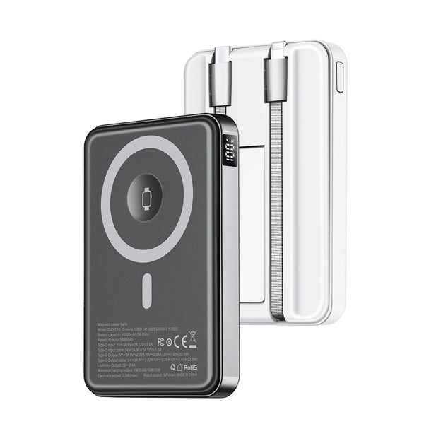 Magnetic Wireless Charging Power Bank 10000mAh Portable Stand Holder with Quick Charge