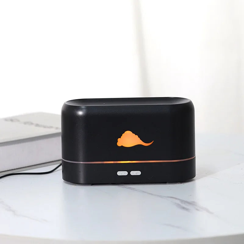 Ultrasonic Flame Humidifier USB 260ml Quiet Aromatherapy Diffuser Bedroom Lighting
