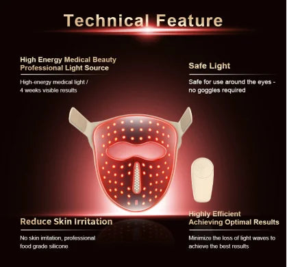 New 3D Facial Mask Lazer 660Nm 850Nm 1064Nm Silicone Facial Mask Red Light Therapy Laser