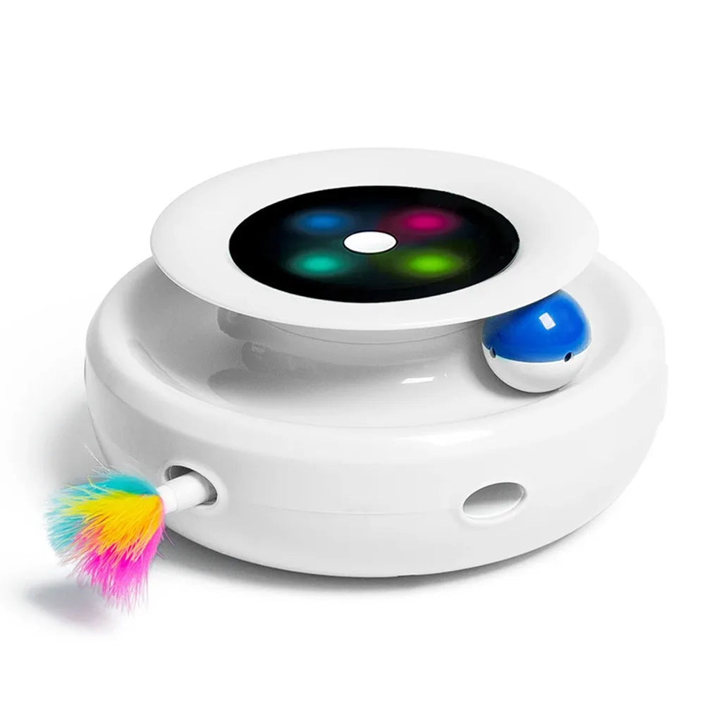3 in 1 Automatic Interactive Cat Toy Electric Rotating Butterfly Feather Glow Ball Indoor
