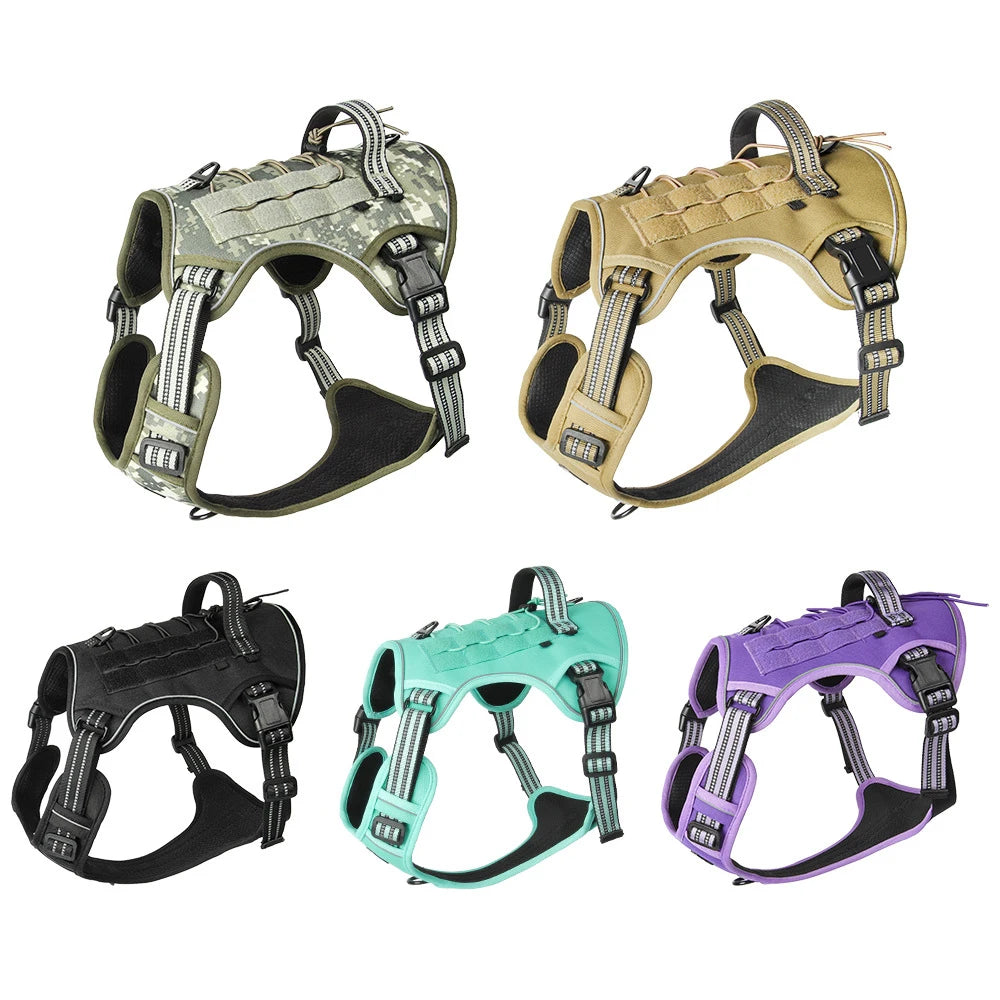 Multifunctional Tactical No-Pull Harness for Large Dog Outdoor Training