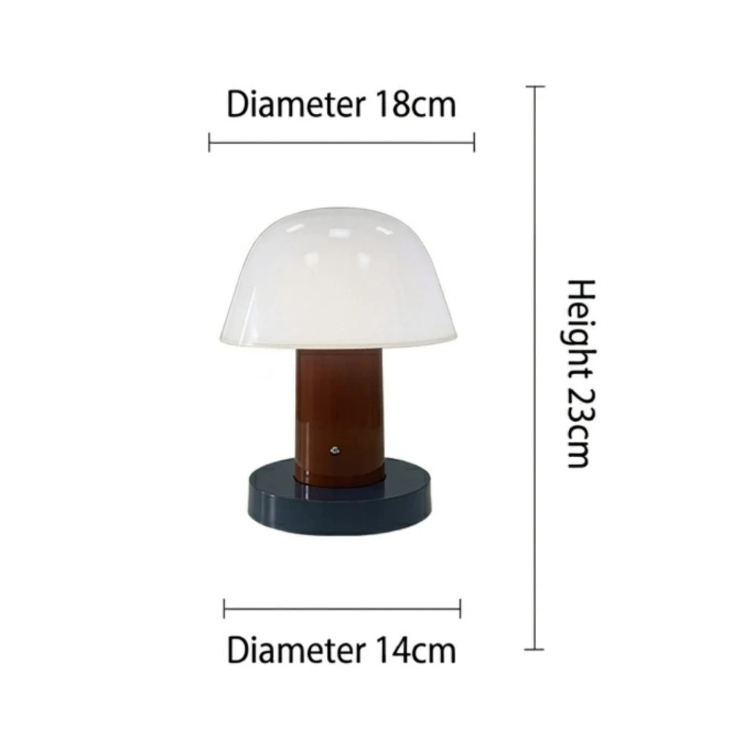 Danish Designer Mushroom Table Lamp Light Luxury Rechargeable Nordic Wireless Touch Retro