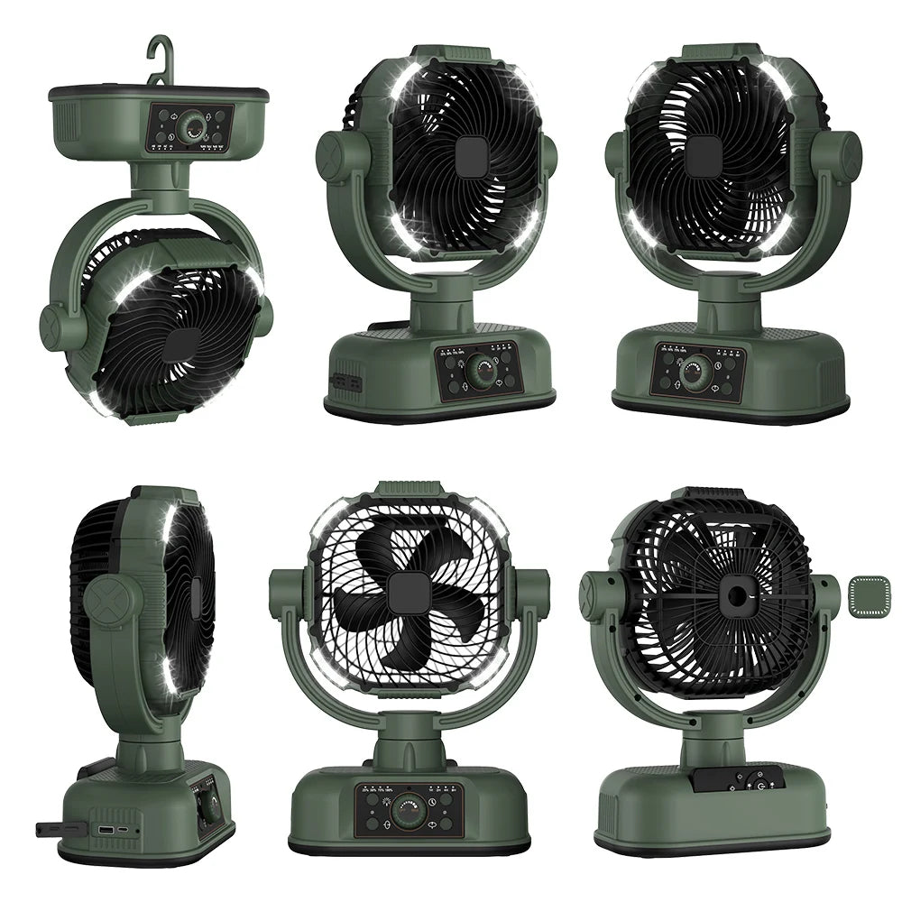 Wall Mounted Outdoor Fan Summer Gift Air-Cooled Fan USB Rechargeable Desktop Portable