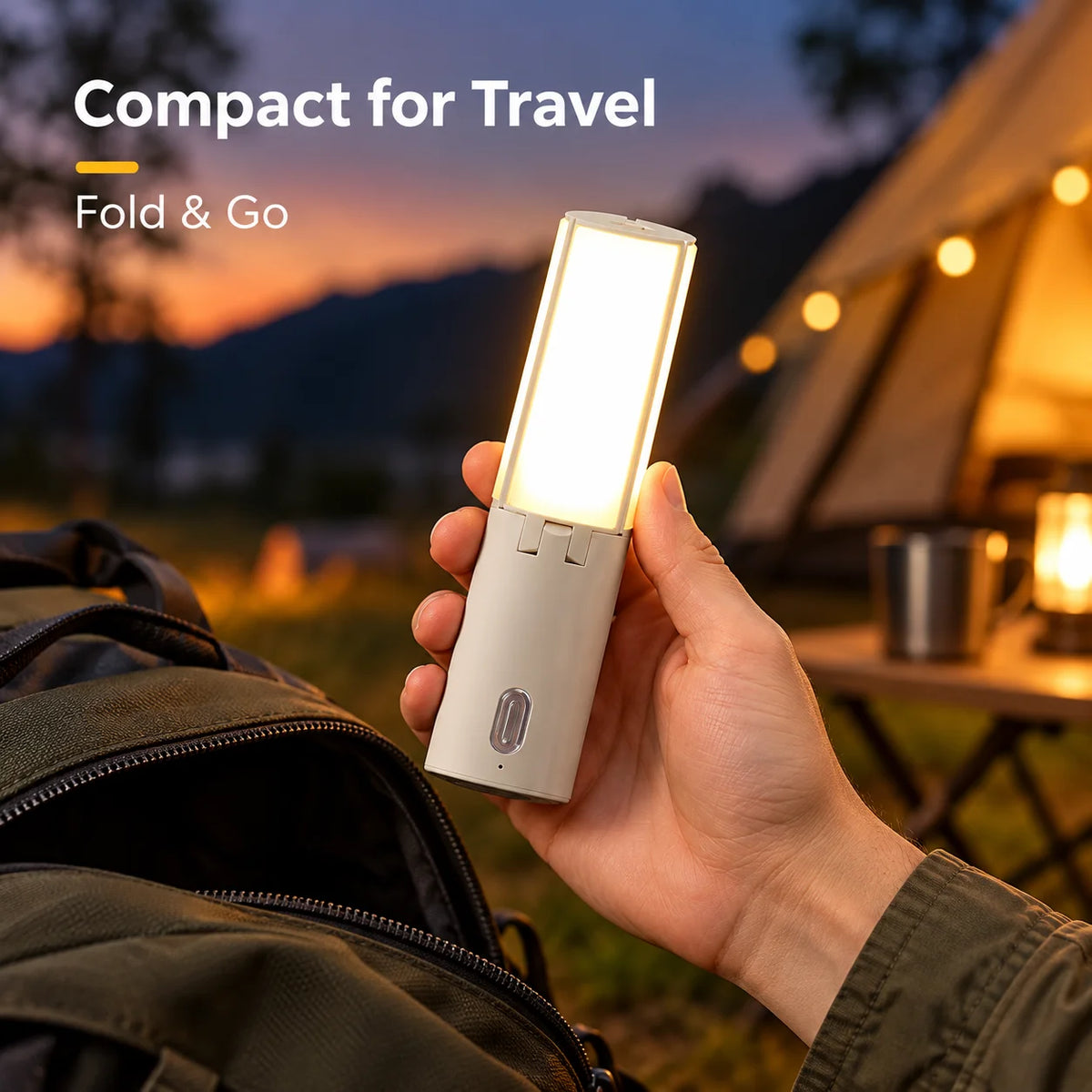 USB Rechargeable Lithium Battery Foldable Camping Lantern LED Tent Light IP55 Waterproof