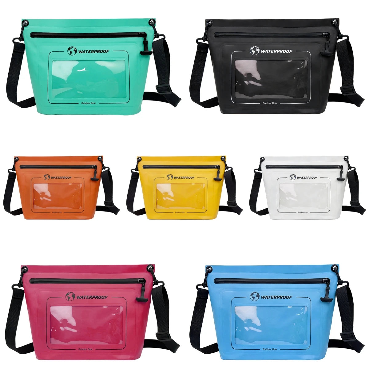 Portable Touchscreen Waterproof Crossbody Bag | Airtight Zipper Dry Bag for Outdoor