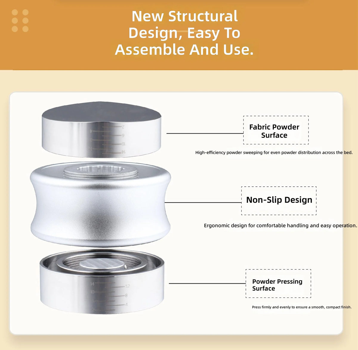 51mm 53.3mm Espresso Coffee Distributor Tamper 2 in 1 Stainless Steel Adjustable Double