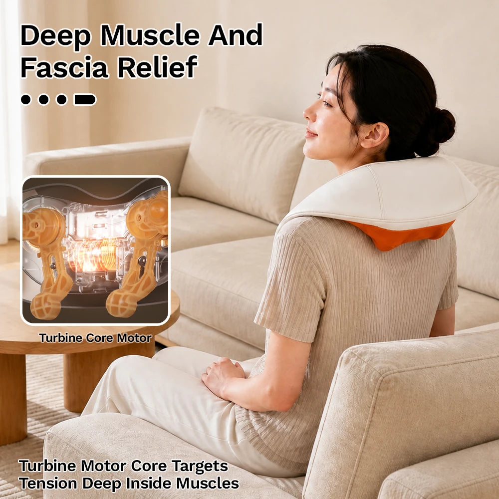 Heated Kneading Shiatsu Neck Massage Shawl, Electric Neck Massager