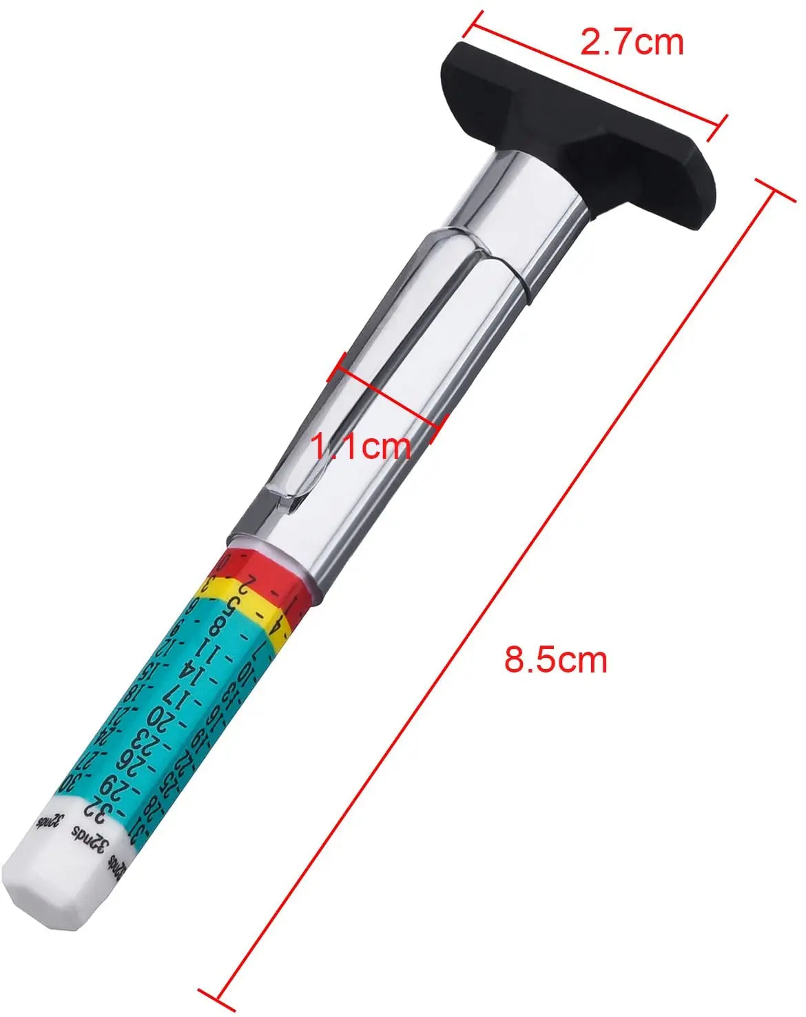 Universal Two-Sided Smart Color Coded or Colorful Tire or Tyre Tread Depth Gauge (Pack of 3)