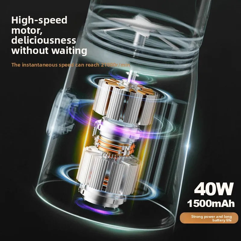 New Portable Rechargeable Small Juice Blender Automatic Cleaning Food-Grade PC Use