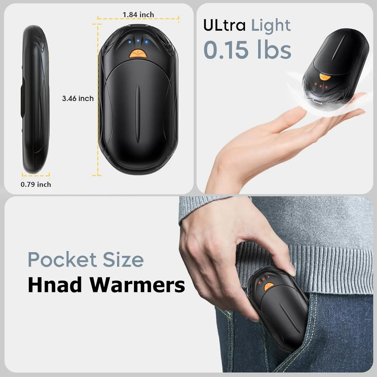 Aaoyun Rechargeable Wireless Cuddle Hand Warmer Reusable Portable Pocket Heater Hand