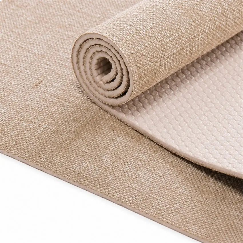 Customize Natural Rubber Eco Jute Cotton PVC 5mm Yoga Mat Tear-Resistant Eco-Friendly