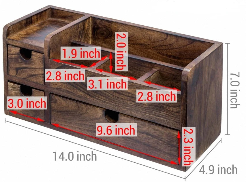 Eco Friendly Multi Purpose Wooden Office File Rack Stationery Pen Holder Drawers Table