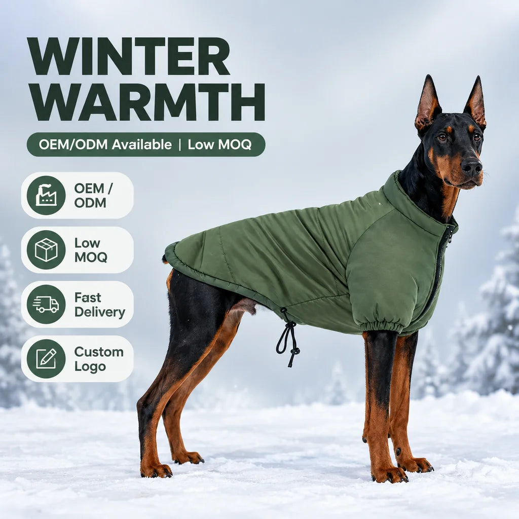 Comfortable Traditional Weatherproof Reversible Dog Jacket Reflective Safety Strips