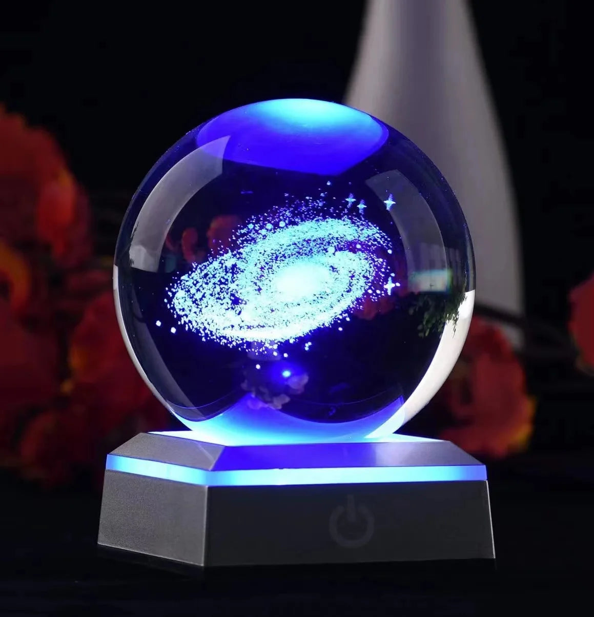 Galaxy Magic Small Table Crystal Ball Night Light Custom 3D Laser Engraving UV Printing