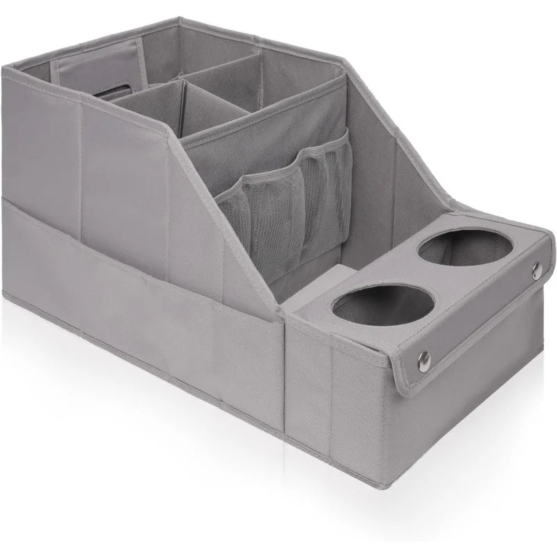 Car Backseat Organizer with 11 Pockets & 2 Cup Holders Durable Oxford Fabric Anti-Slip