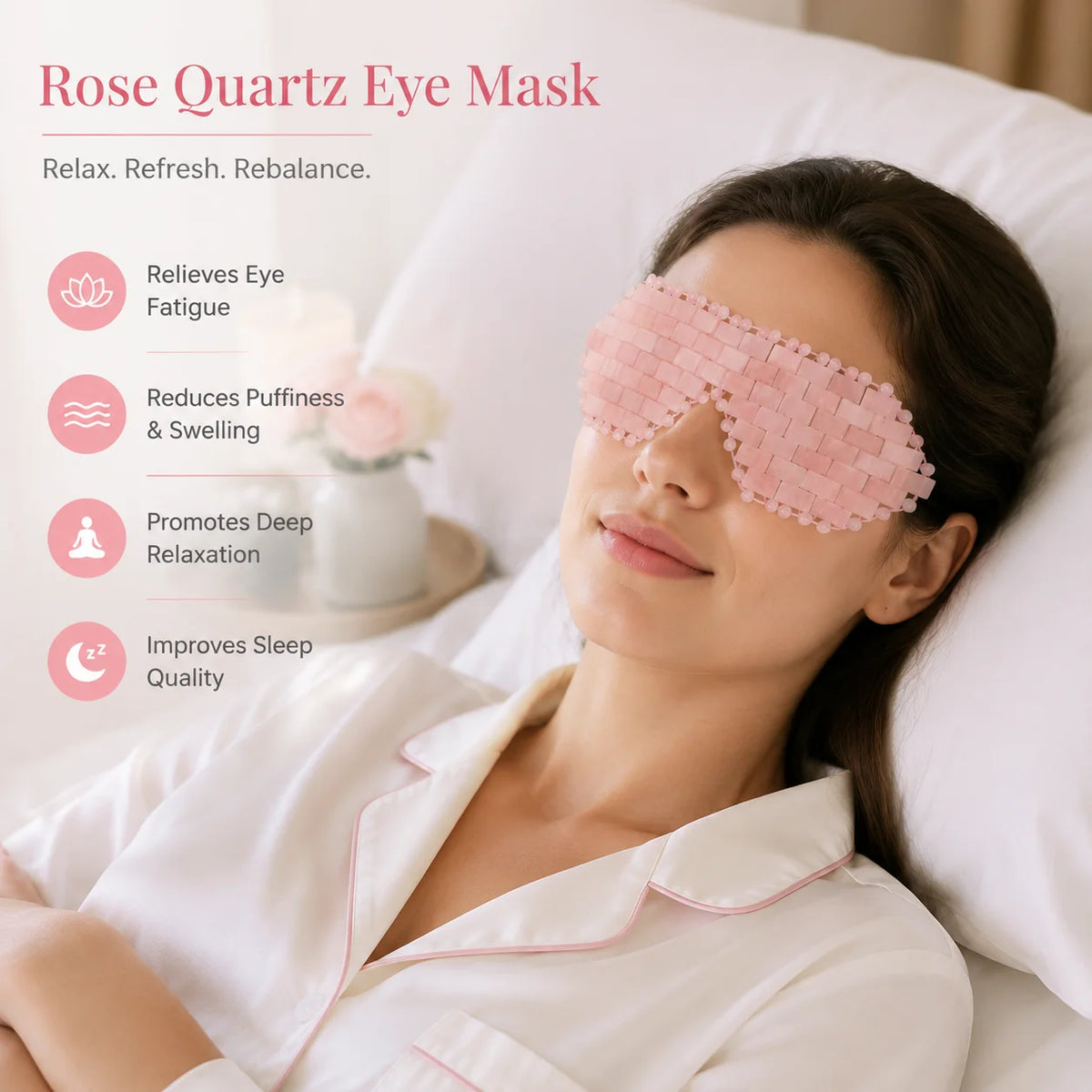 Deep Tissue Guasha Rose Quartz Gua Sha Stone Jade Roller Eye Mask Gift Set CE Certified