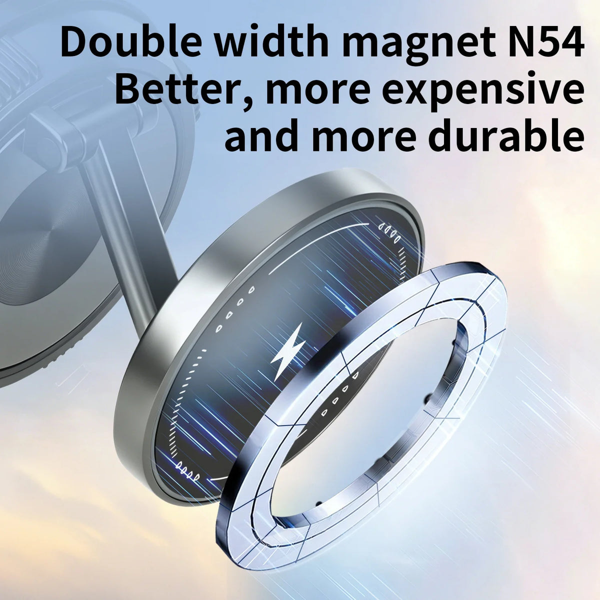15W Magnetic Car Phone Holder 360-Degree Rotation Wireless Charger Vacuum Suction Cup