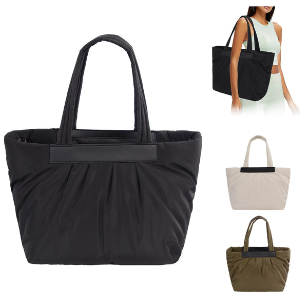Puffer Tote Bag for Women Lightweight Puffy Shoulder Handbag