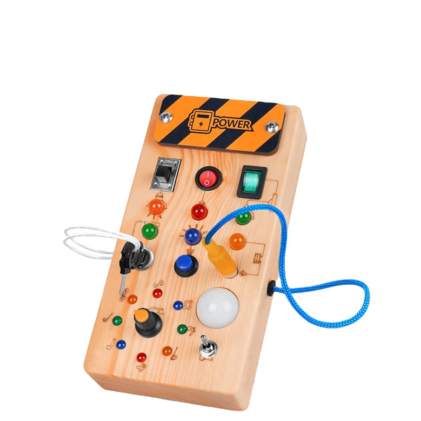 DIY Montessori Wooden Safe Power Busy Board Learning Materials Toys Newborn Montessori